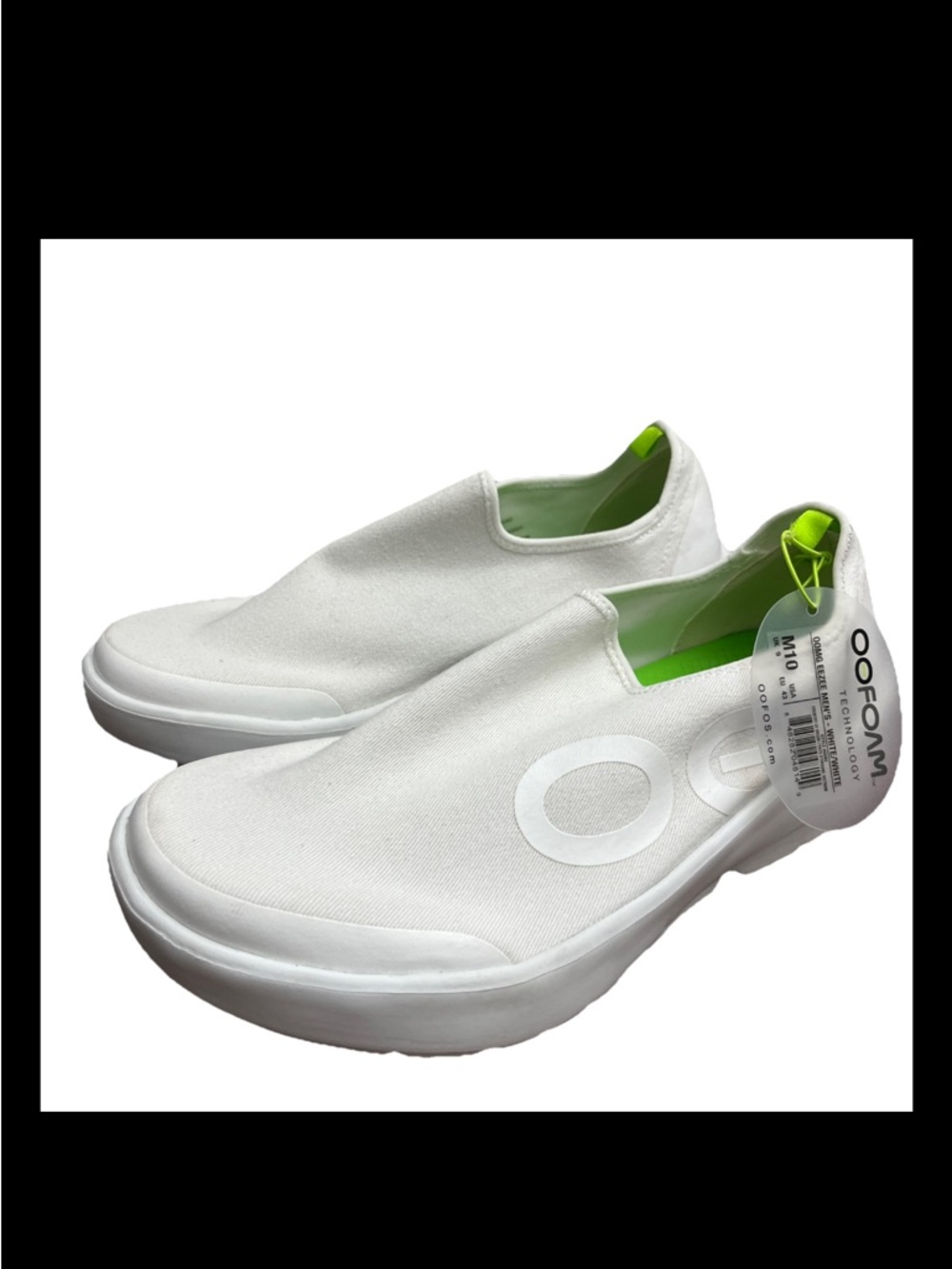 OOFOS OOMG Eezee White Slip-On Shoes Men's US 10 UK 9 EU 43